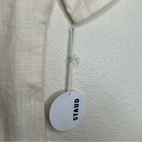 NWT Staud wide leg linen blend jumpsuit cream 2 - Picture 12 of 16